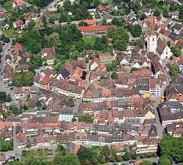 Die Altstadt von Staufen.